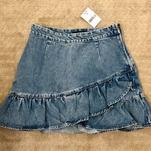 Ruffle Denim Skirt